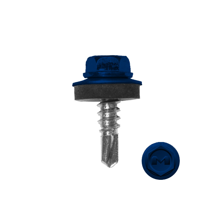 Саморез по металлу Daxmer 5,5х19 (250шт) сверло №3 RAL 5002